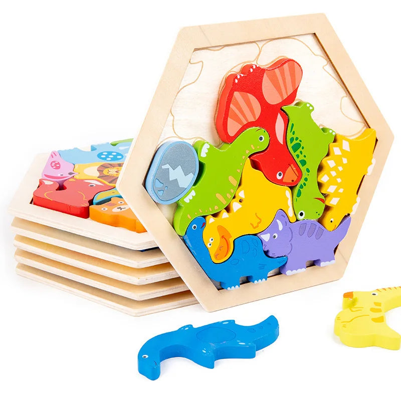 Baby toy Wooden jigsaw Puzzle Creative 3D Puzzle for Children's Intelligence Development Ealy Educational toy for Children