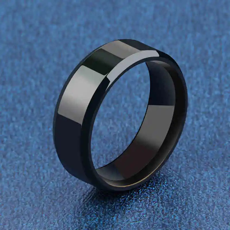 Fashion Charm Jewelry Ring for Men Women Stainless Steel Black Rings Wedding Engagement Band Quality Matte Male Jewelry